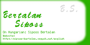 bertalan siposs business card